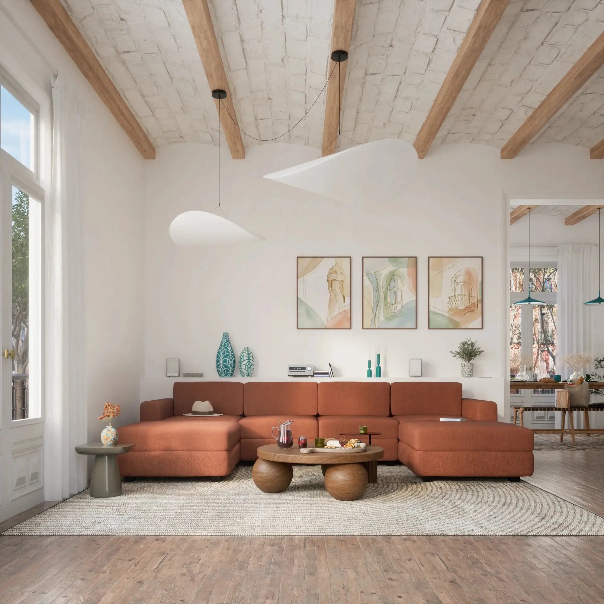 Divano Modulare GRACIA - Forma U 180x320x180 cm - Terracotta