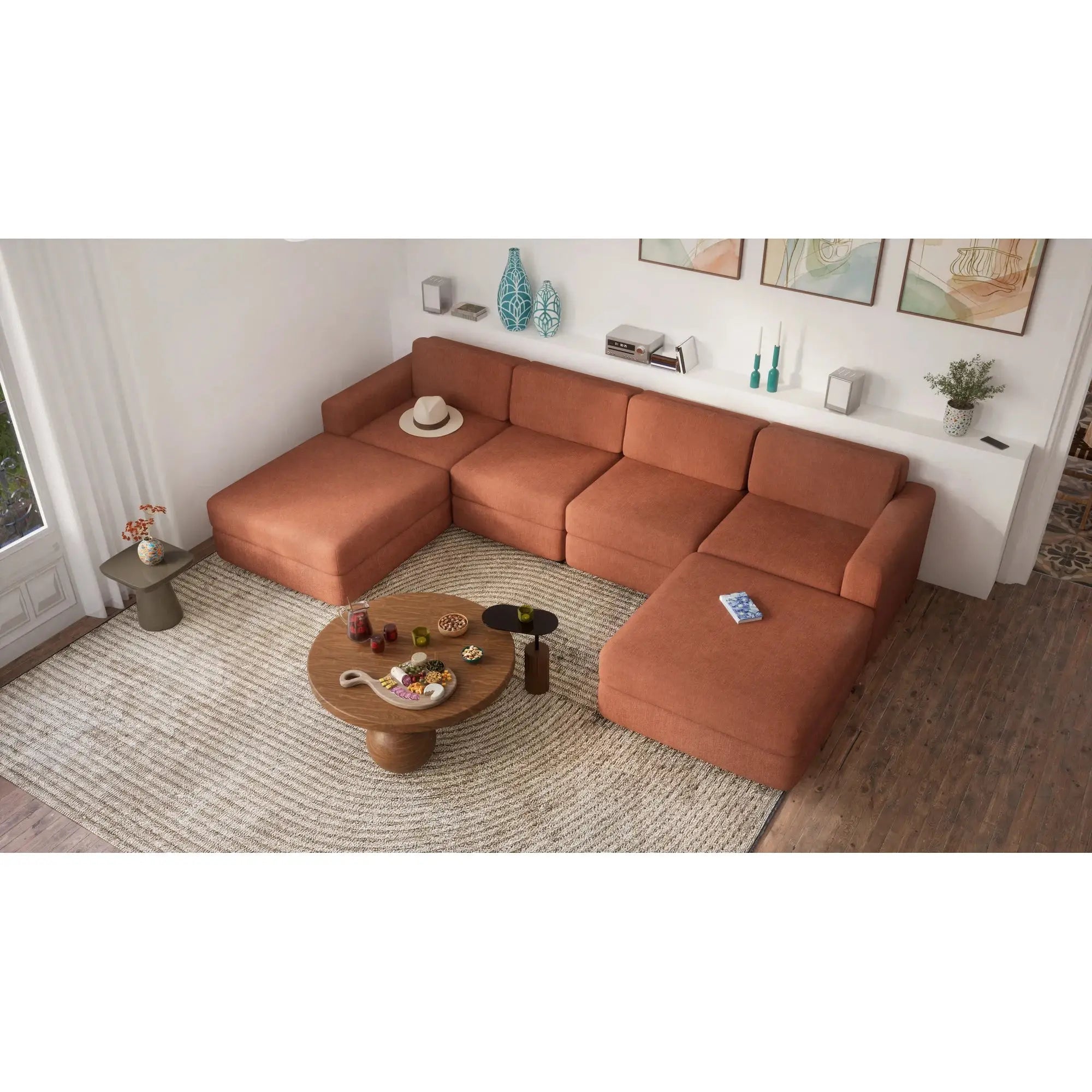 Divano Modulare GRACIA - Forma U 180x320x180 cm - Terracotta
