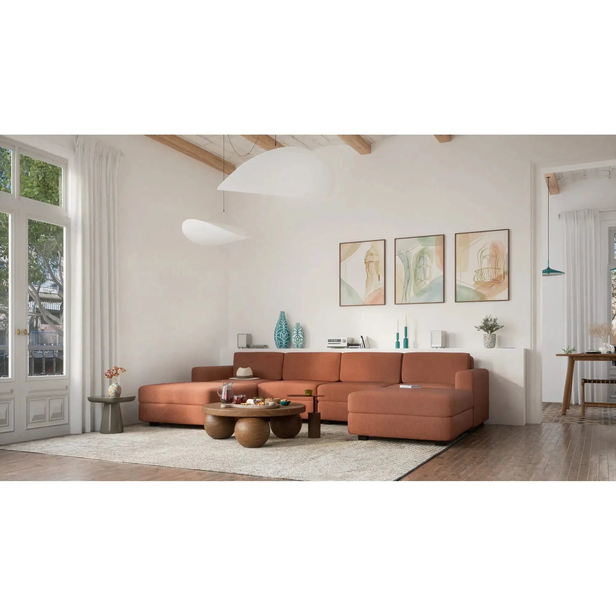 Divano Modulare GRACIA - Forma U 180x320x180 cm - Terracotta