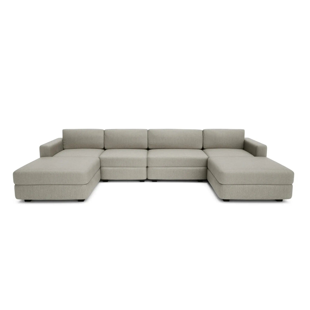 Divano Modulare GRACIA - Configurazione a U Beige Grigio