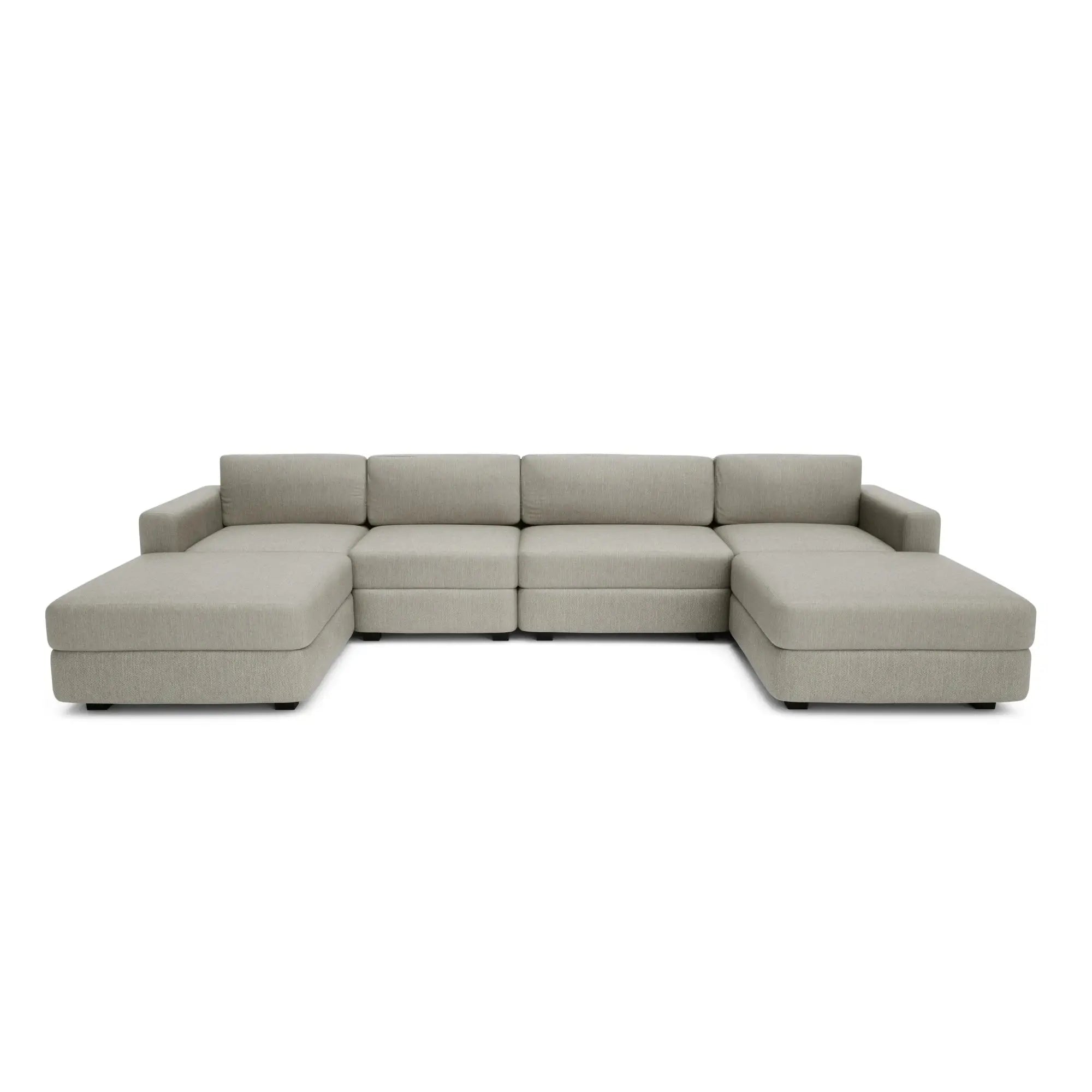 Divano Modulare GRACIA - Configurazione a U Beige Grigio