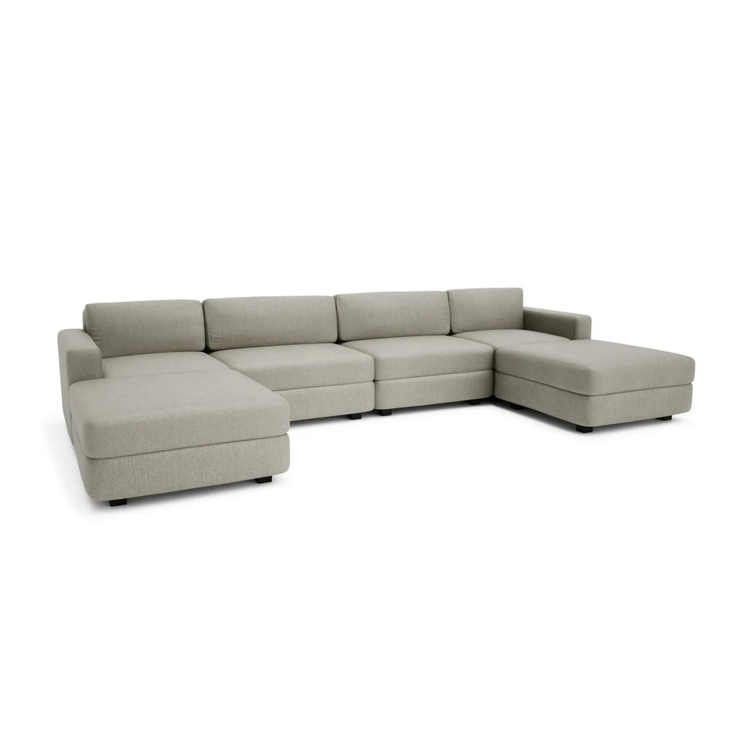 Divano Modulare GRACIA - Configurazione U 180x360x180 cm Beige Grigio