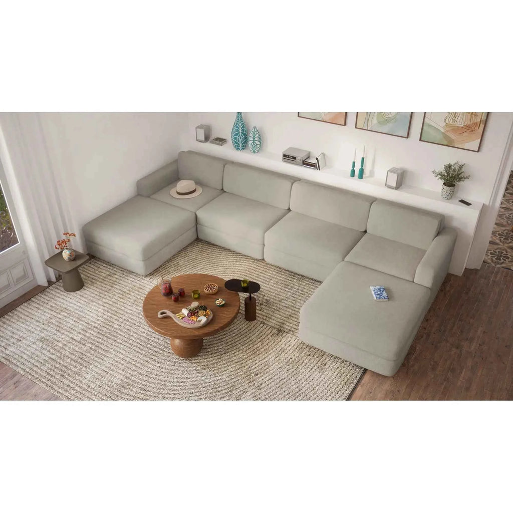 Divano Modulare GRACIA - Configurazione U 180x360x180 cm Beige Grigio