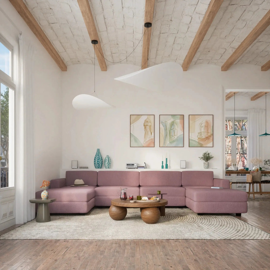 Divano Modulare GRACIA U-shape 180x360x180 cm - Rosa Antico