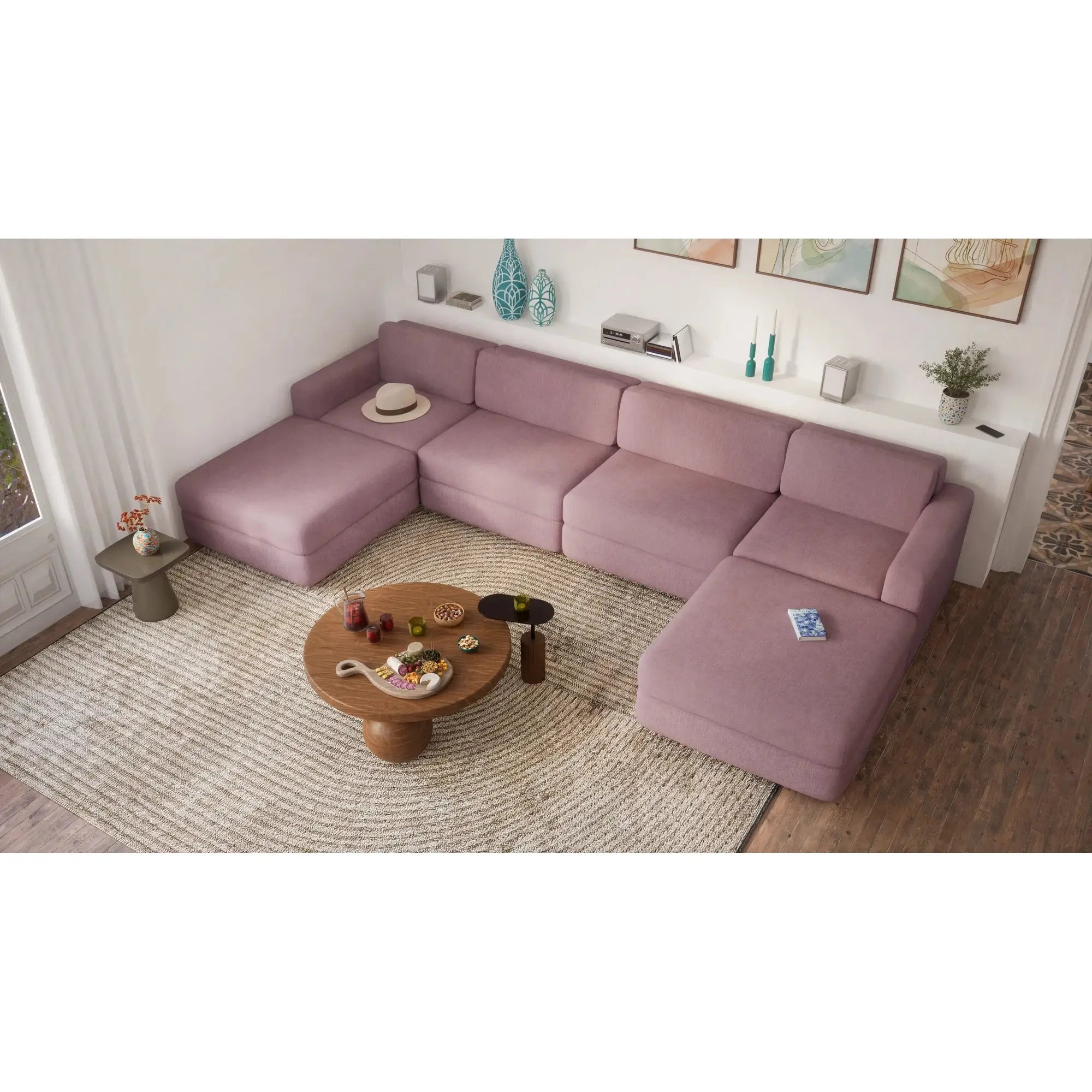 Divano Modulare GRACIA U-shape 180x360x180 cm - Rosa Antico