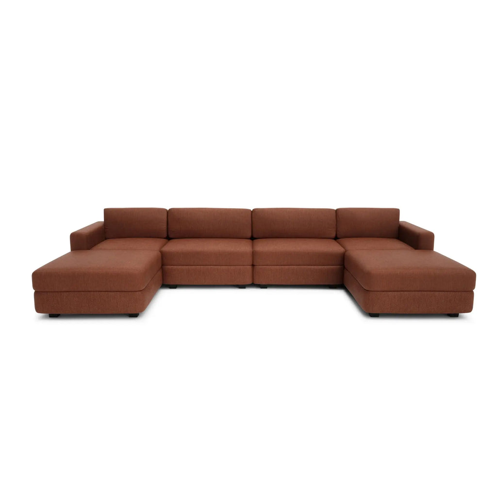 Divano Modulare GRACIA - Configurazione U 180x360x180 cm Terracotta