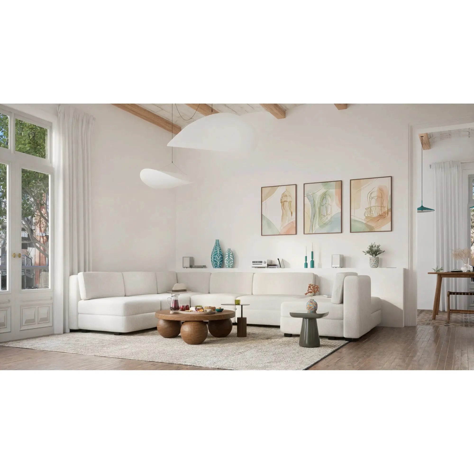 Divano Modulare GRACIA U-shape 160x340x230 cm - Panna
