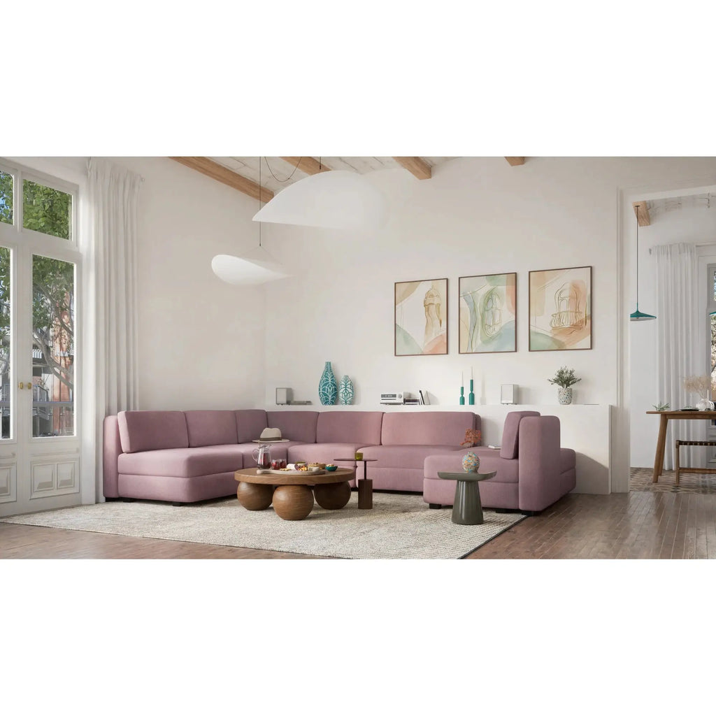 Divano Modulare GRACIA U-Shape 160x340x230 cm Rosa Polveroso