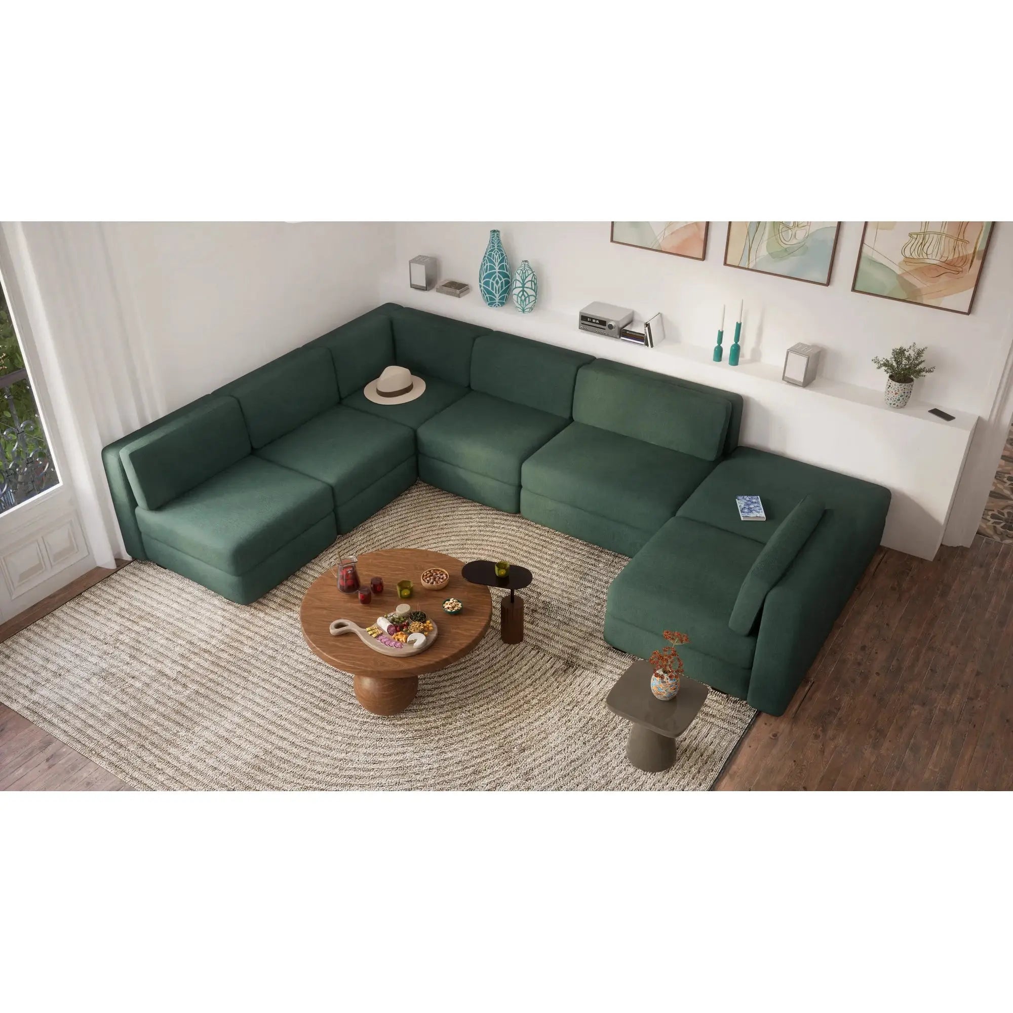 Divano Modulare GRACIA U-Shape 160x340x230 cm Verde