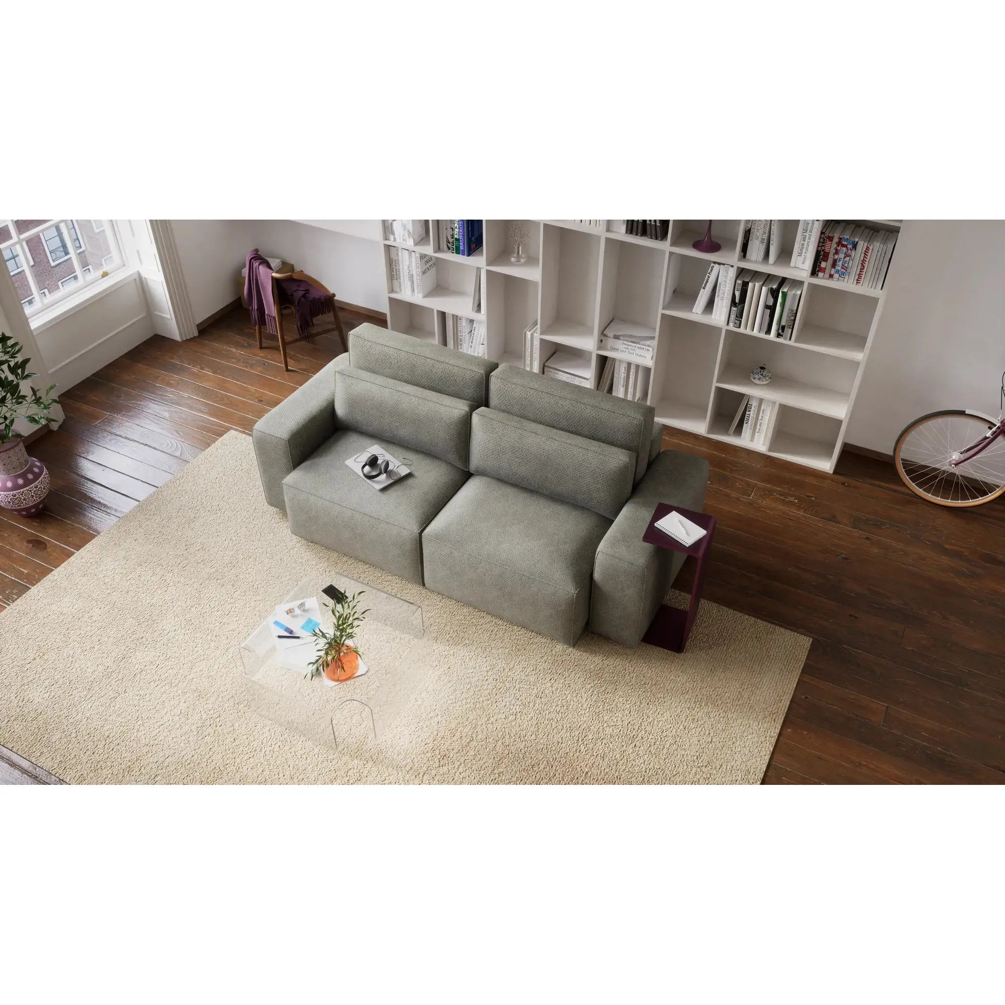 Divano Letto 3 Posti JORDAAN - Grigio Cenere