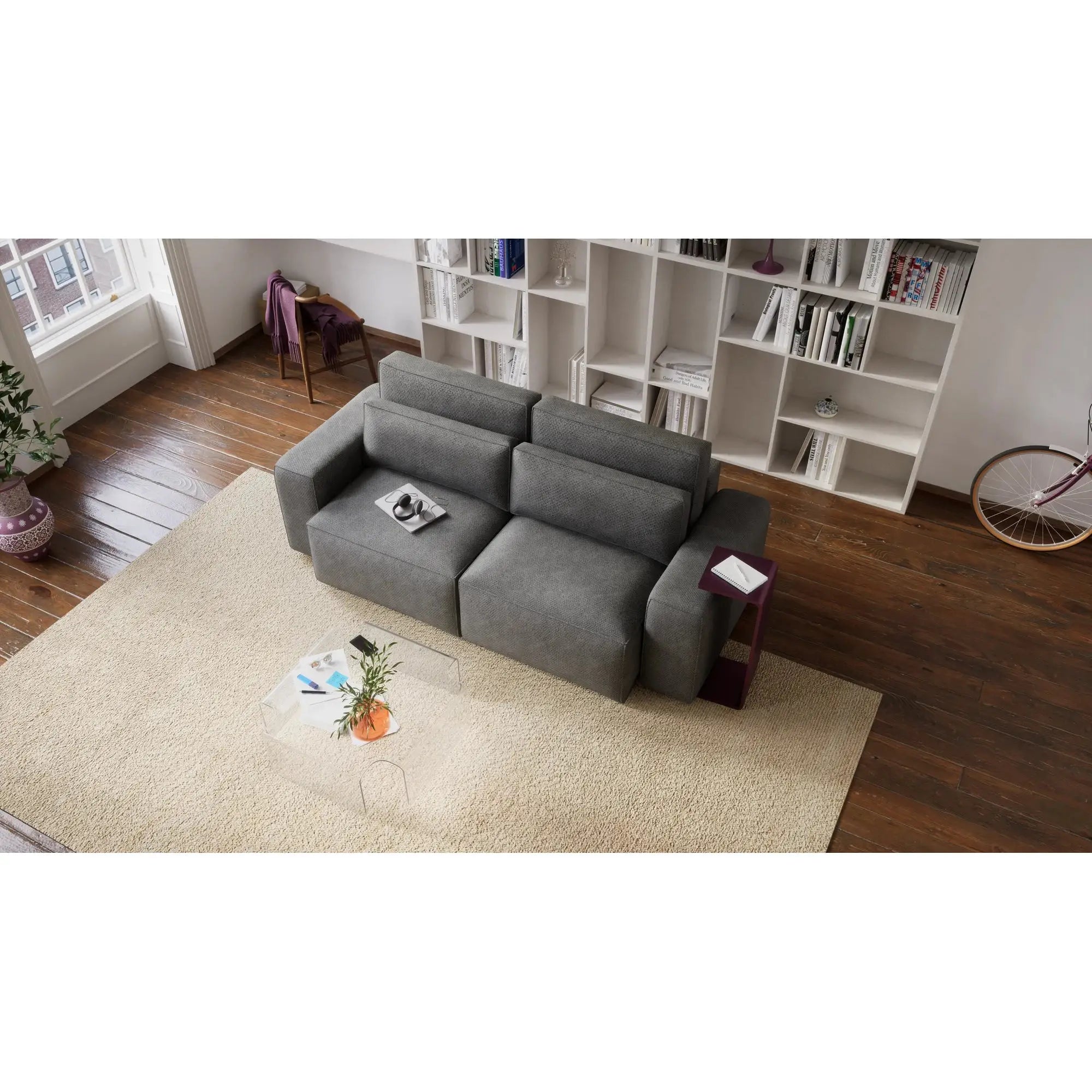 Divano Letto 3 Posti JORDAAN - Grigio