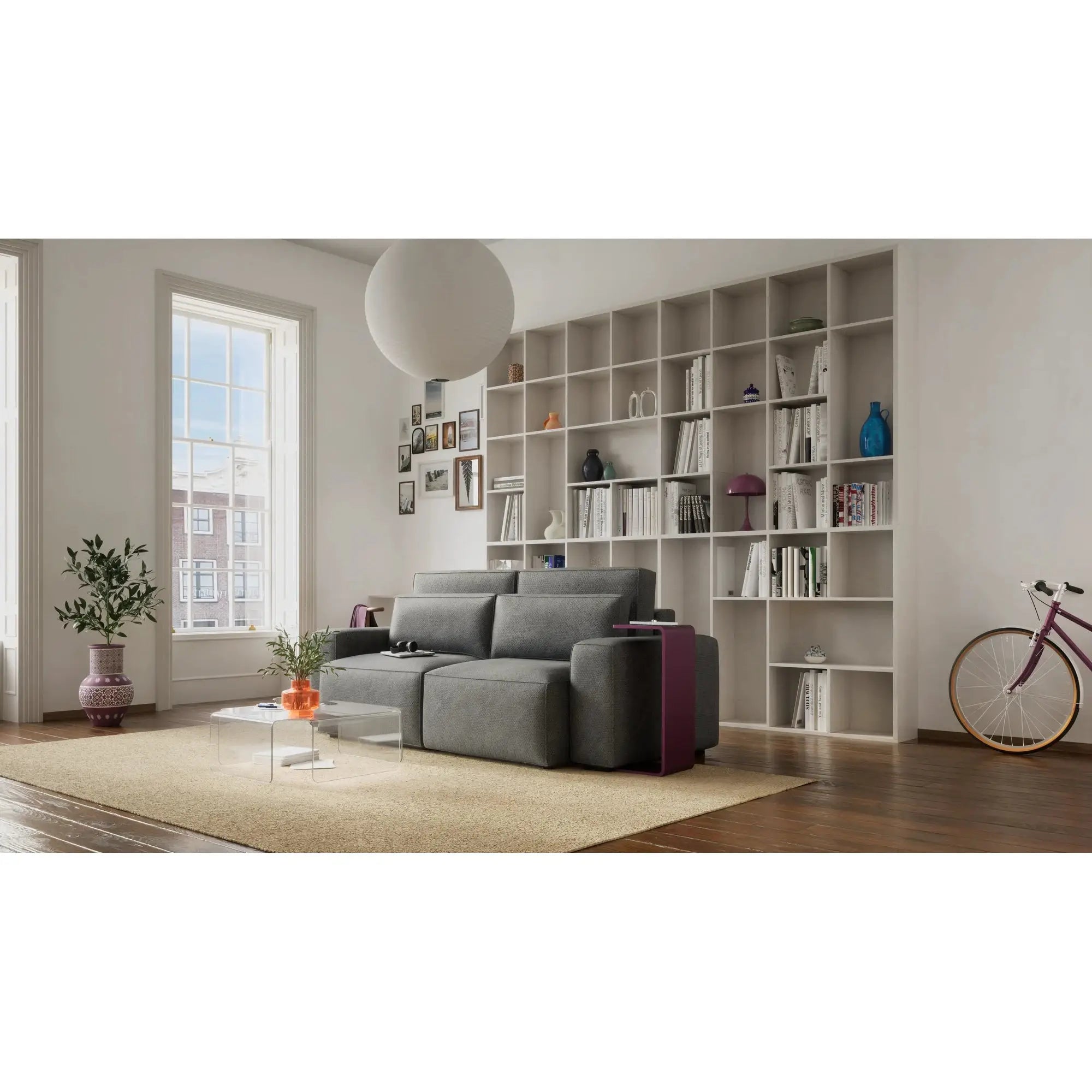 Divano Letto 3 Posti JORDAAN - Grigio