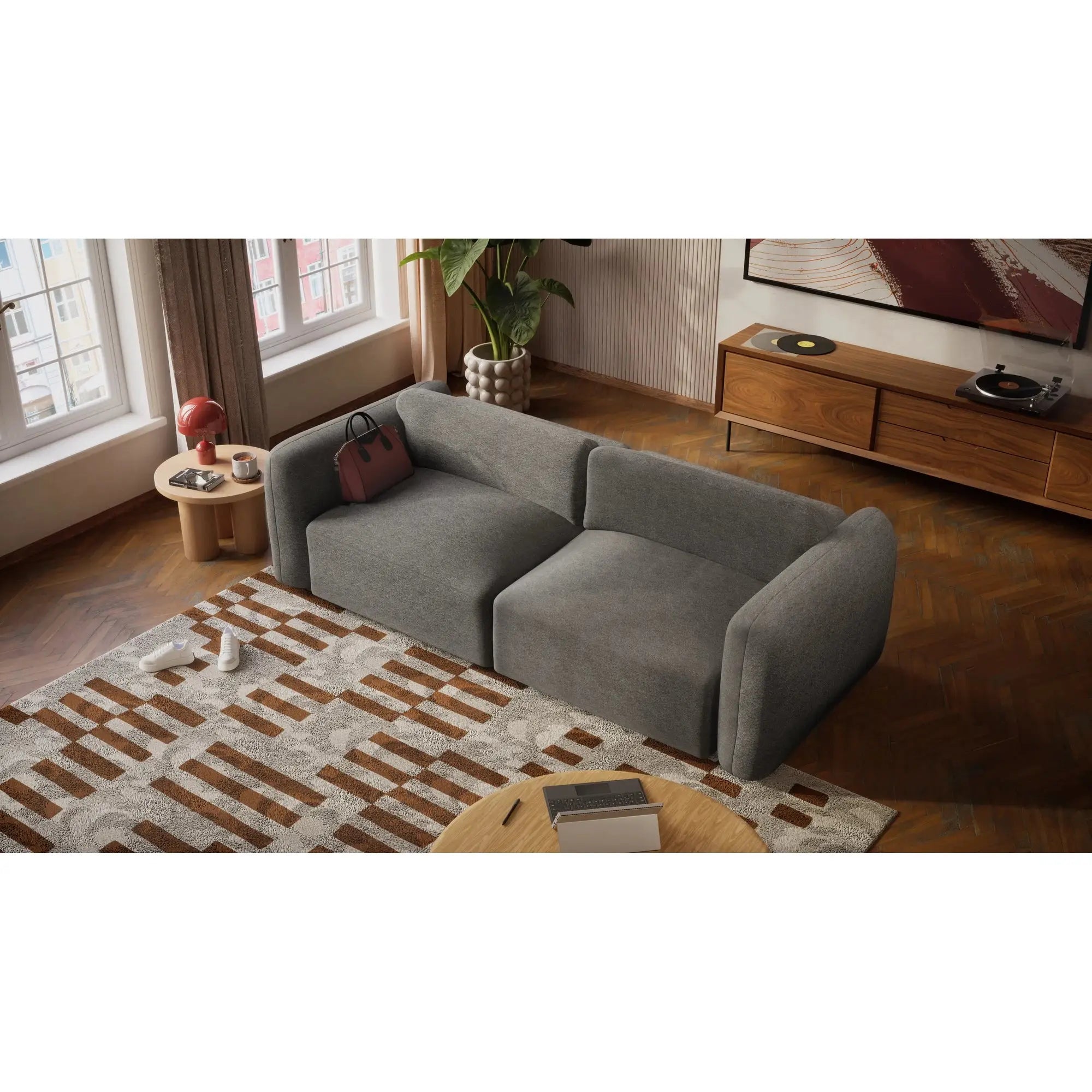Divano Letto 3 Posti NORREBRO - Grigio