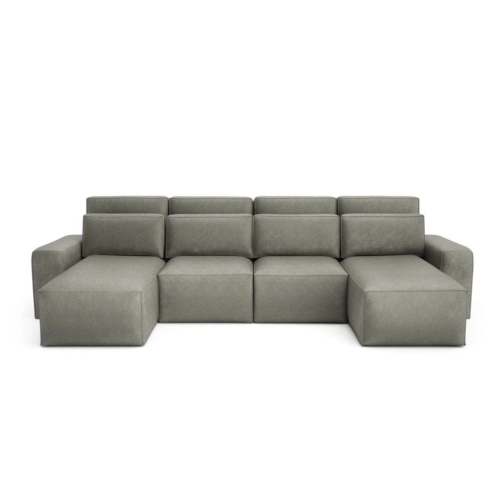 Divano Letto Angolare JORDAAN - Forma U - Cenere