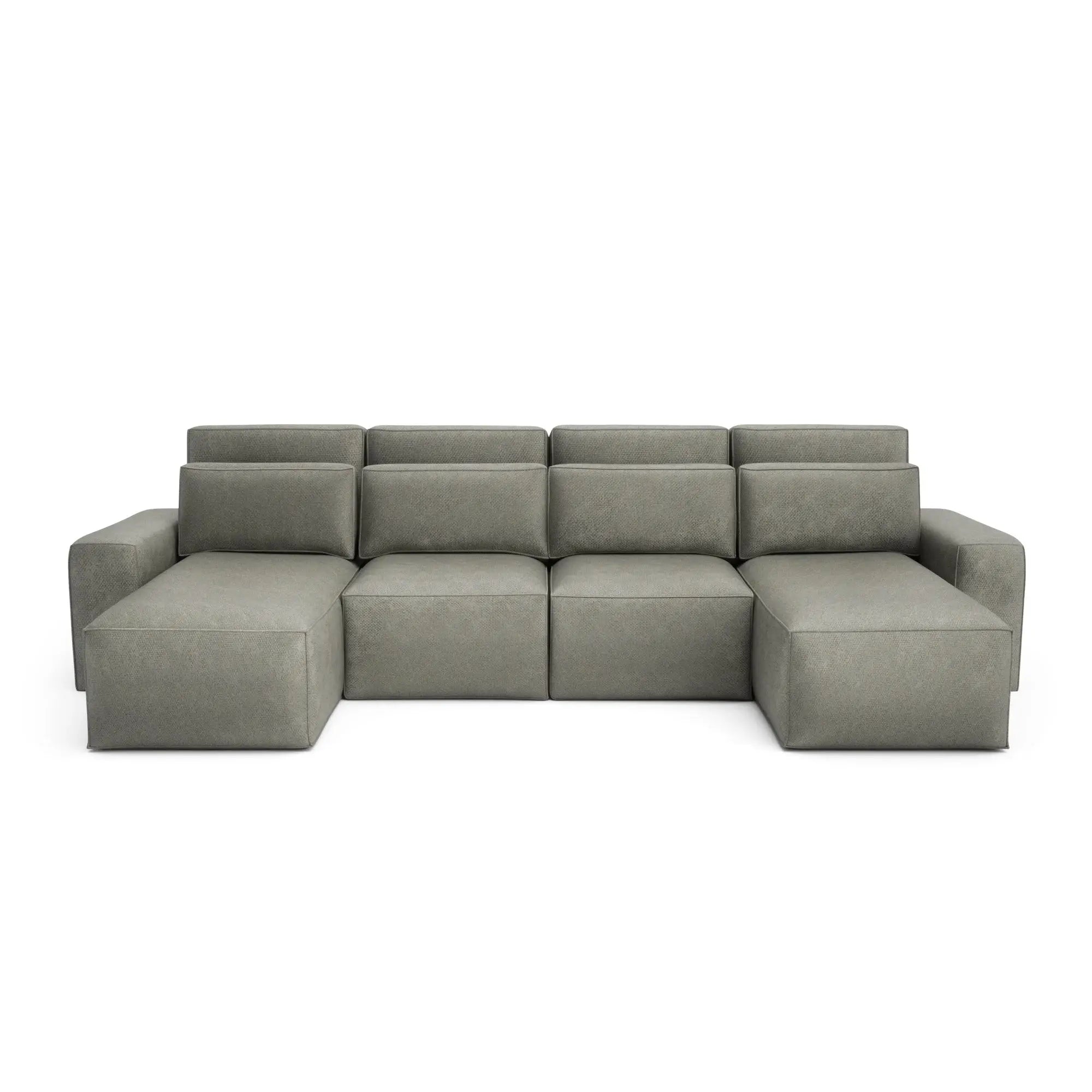 Divano Letto Angolare JORDAAN - Forma U - Cenere