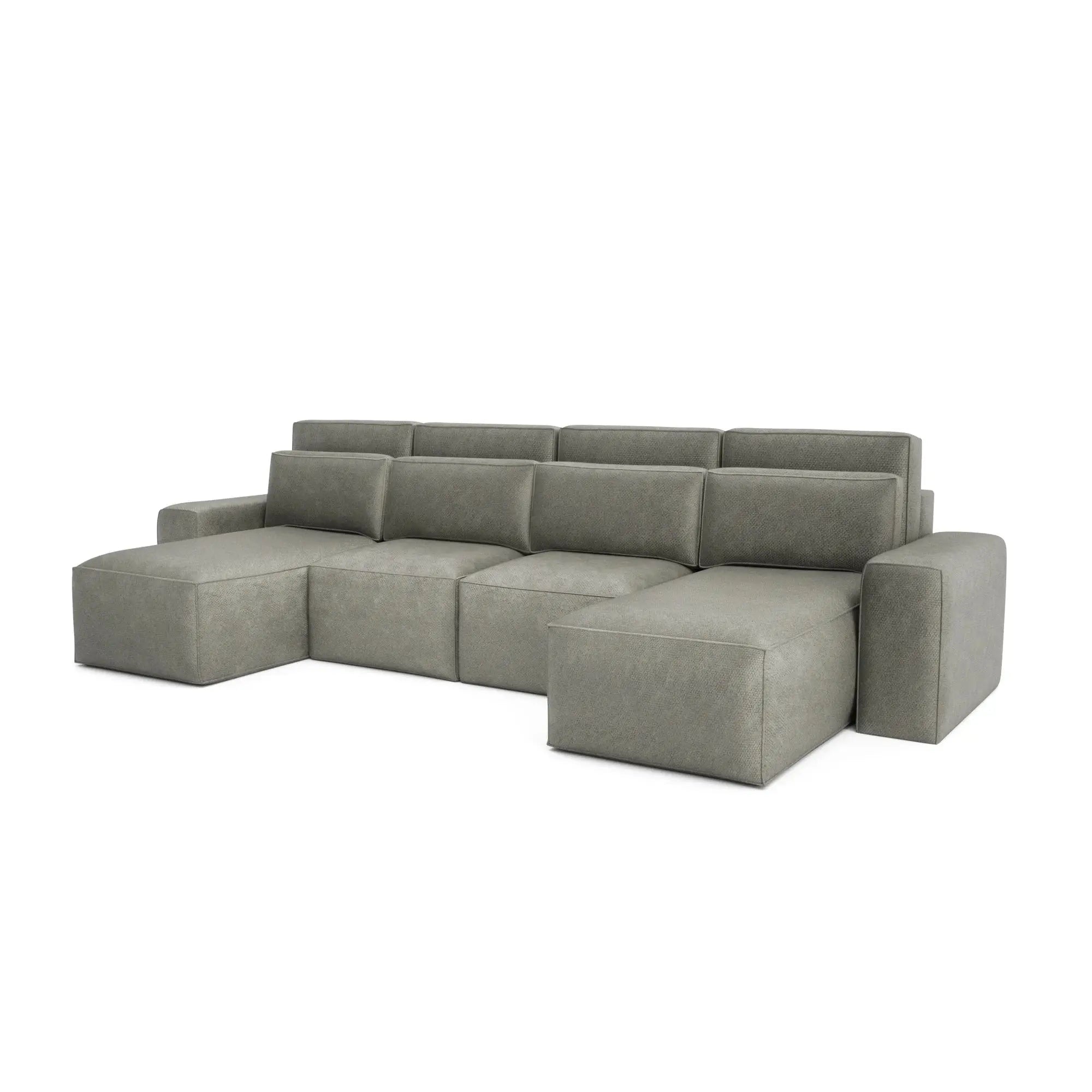 Divano Letto Angolare JORDAAN - Forma U - Cenere