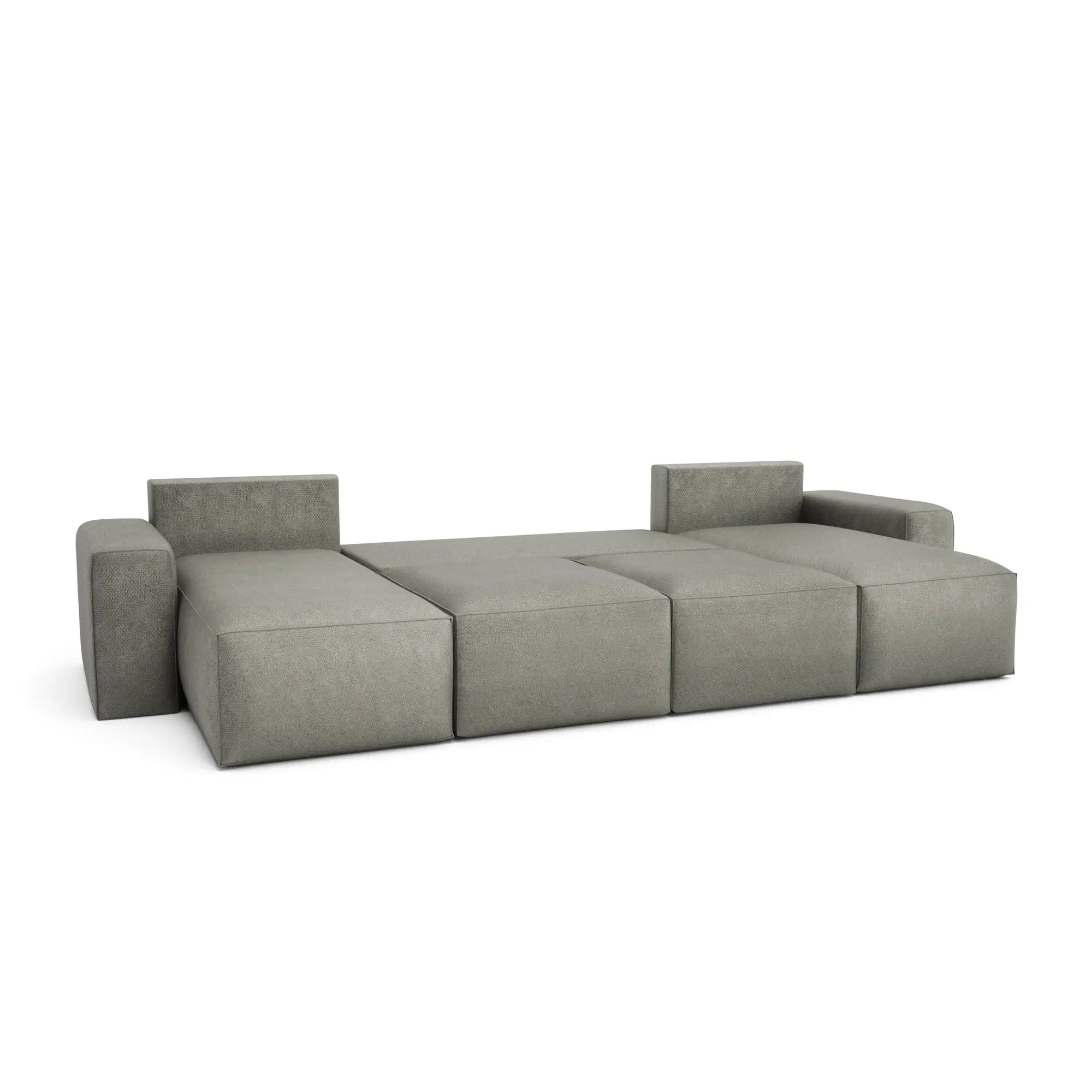 Divano Letto Angolare JORDAAN - Forma U - Cenere