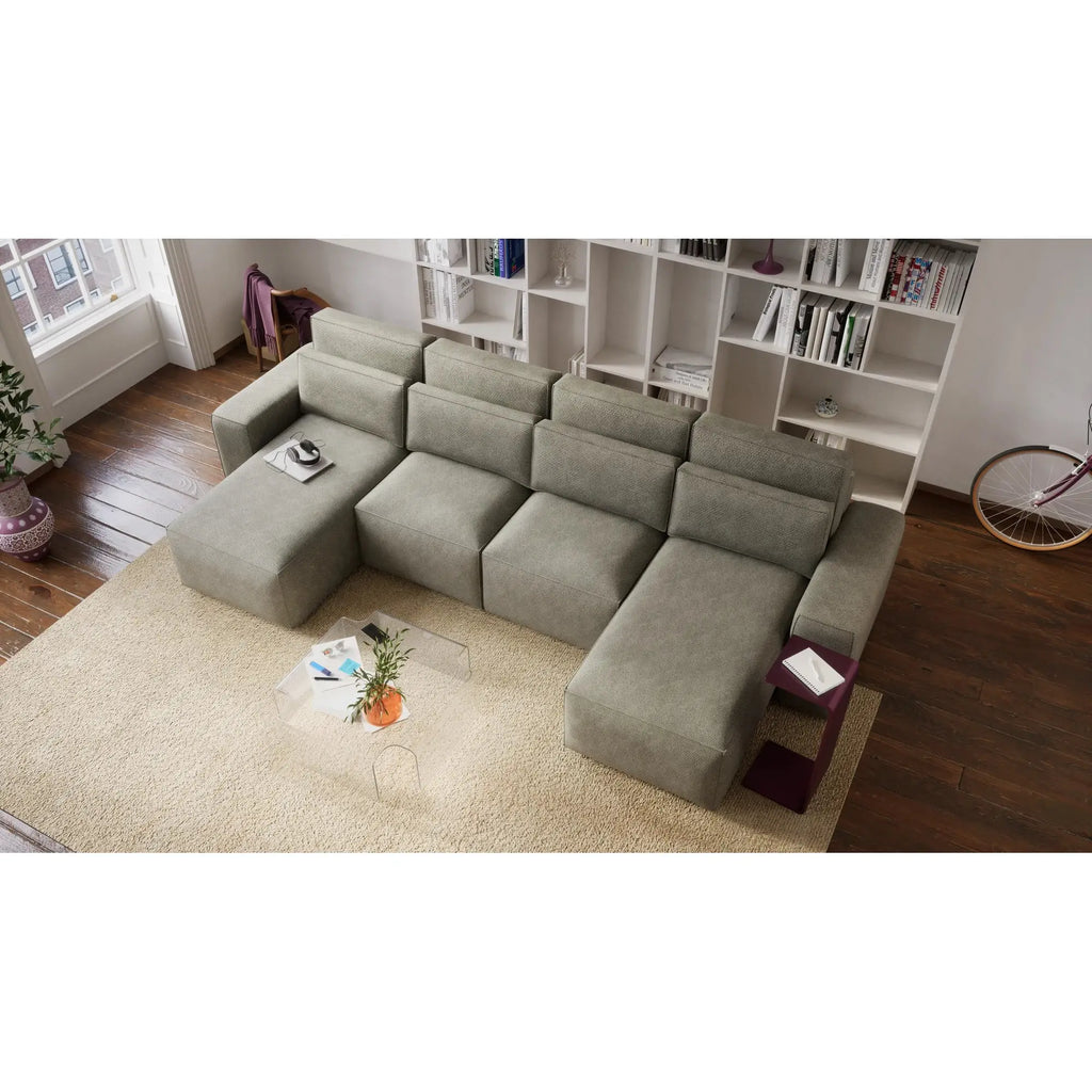 Divano Letto Angolare JORDAAN - Forma U - Cenere