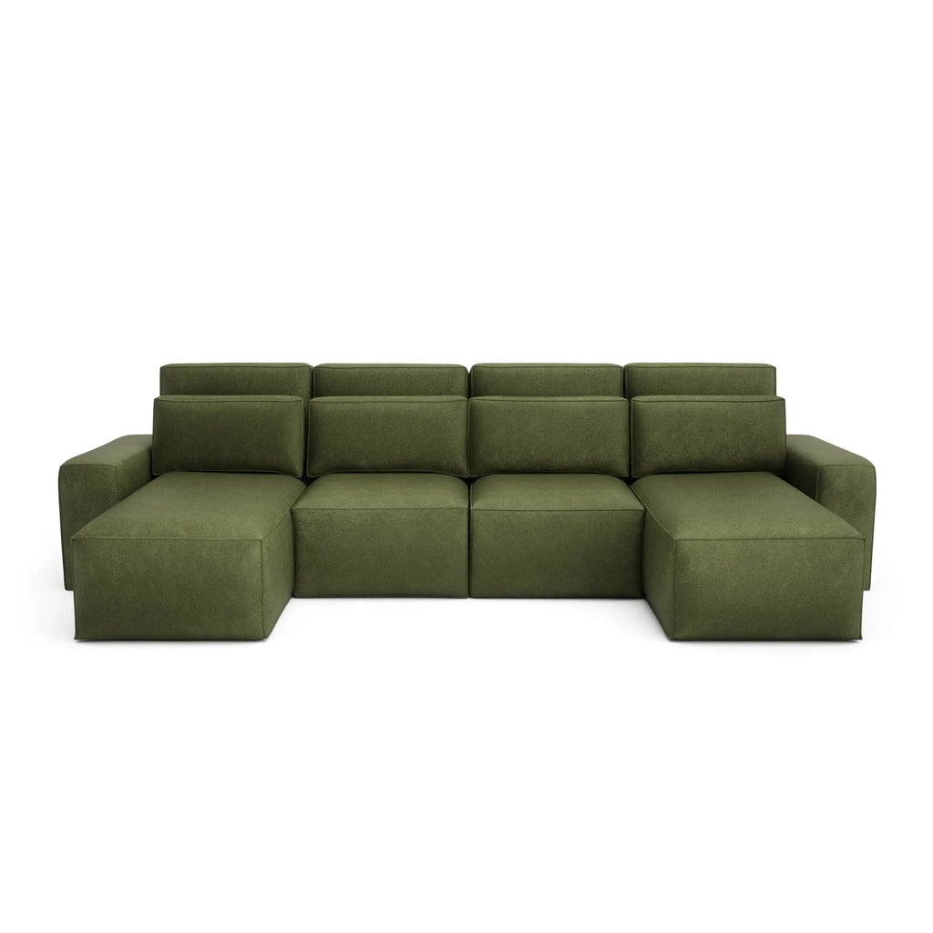 Divano Letto Angolare JORDAAN - Forma U - Khaki