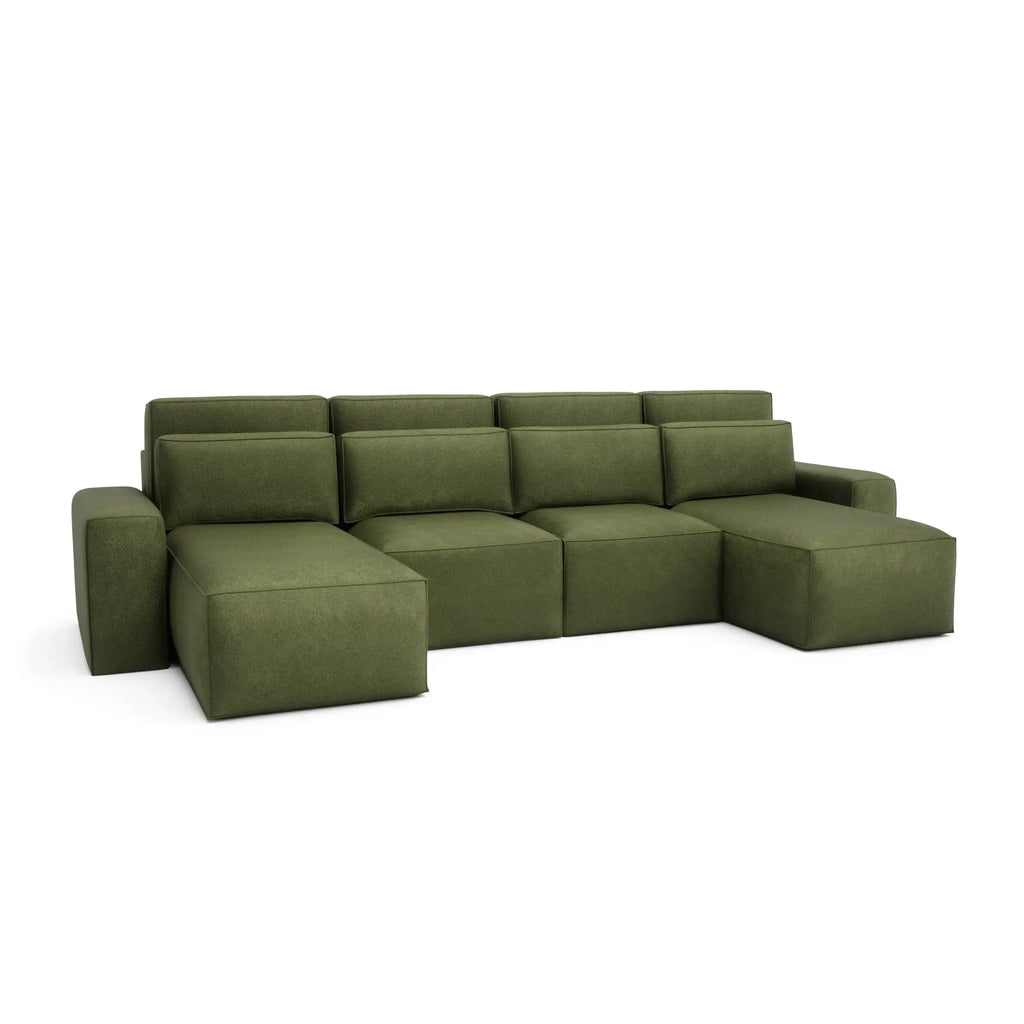 Divano Letto Angolare JORDAAN - Forma U - Khaki