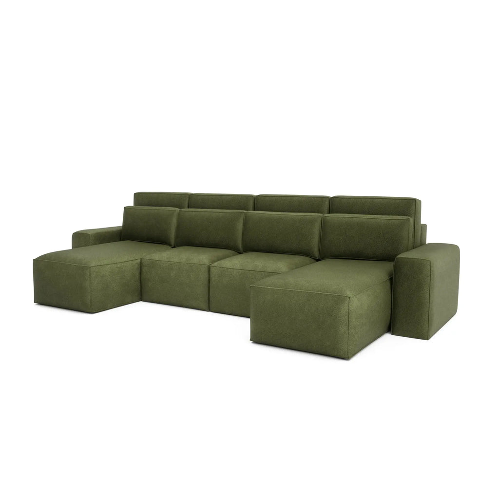 Divano Letto Angolare JORDAAN - Forma U - Khaki