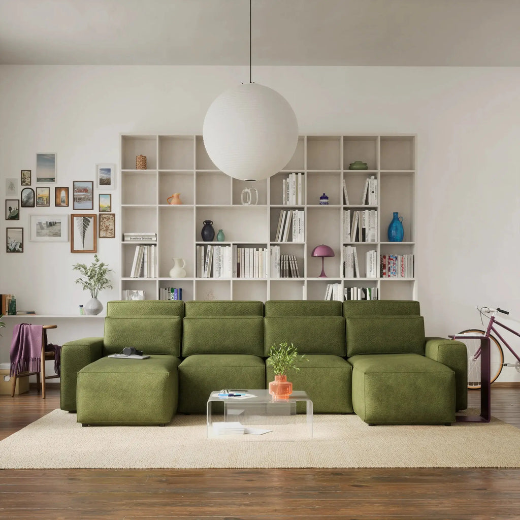 Divano Letto Angolare JORDAAN - Forma U - Khaki
