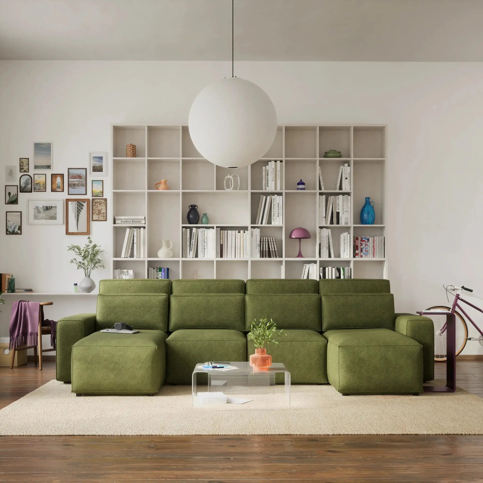 Divano Letto Angolare JORDAAN - Forma U - Khaki