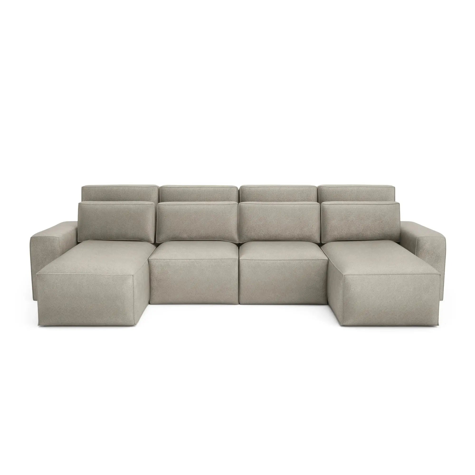 Divano Letto Angolare JORDAAN - Forma U - Crema