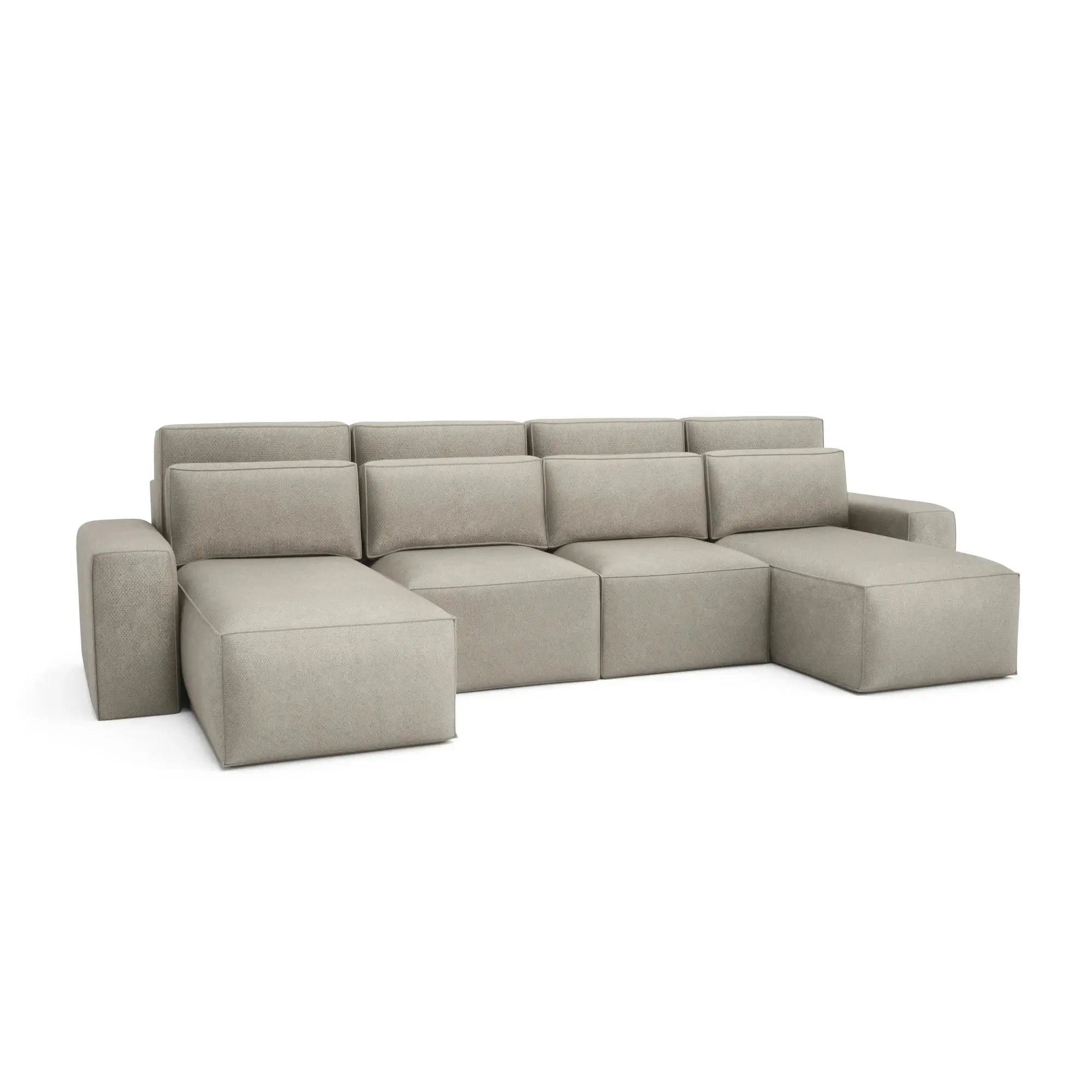 Divano Letto Angolare JORDAAN - Forma U - Crema