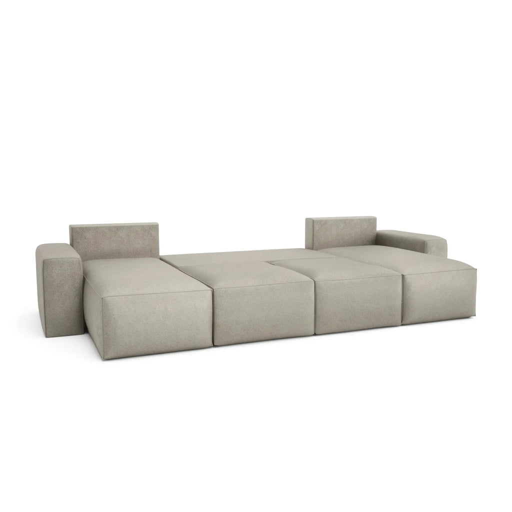 Divano Letto Angolare JORDAAN - Forma U - Crema