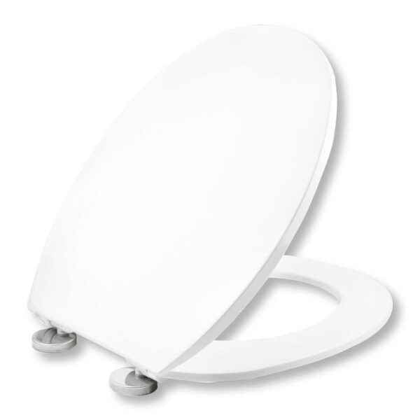 Sedile WC universale in termoindurente con chiusura rallentata e sistema estraibile