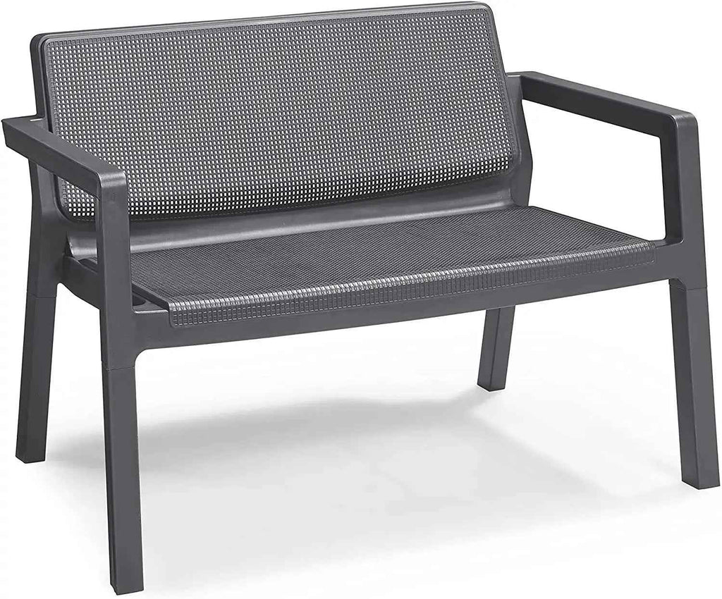 Salotto da giardino Emily Set graphite con cuscini grigi