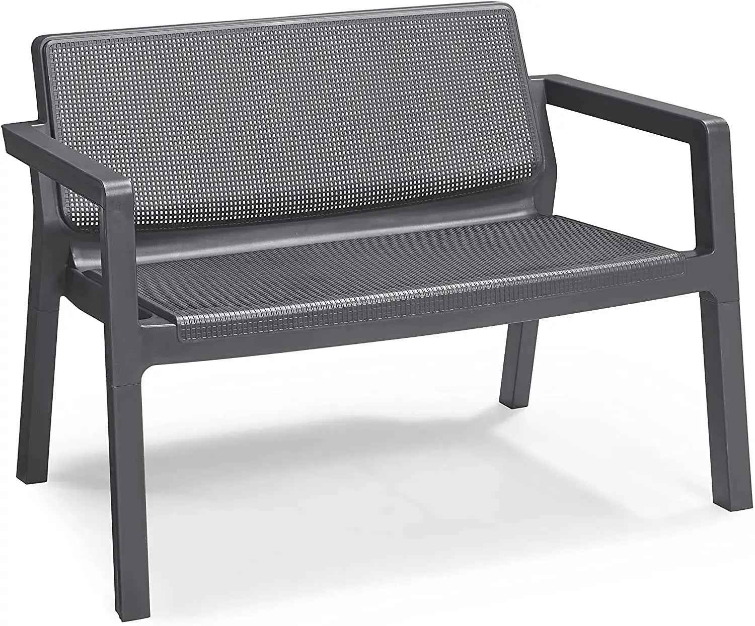 Salotto da giardino Emily Set graphite con cuscini grigi