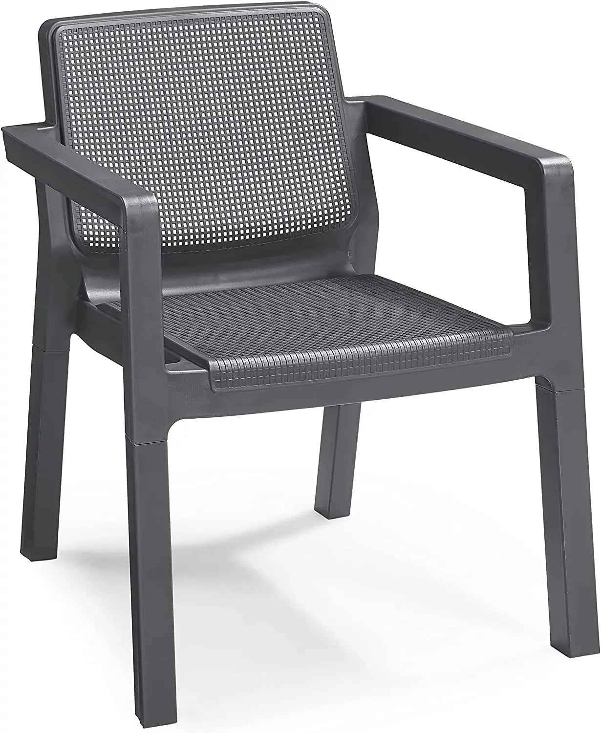 Salotto da giardino Emily Set graphite con cuscini grigi