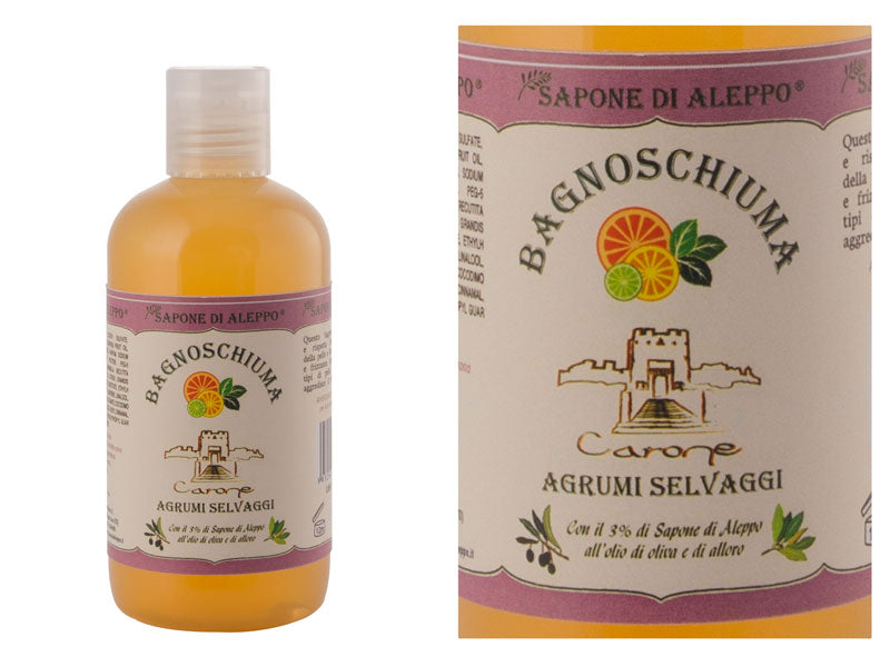 Sapone Di Aleppo Bagnoschiuma Agrumi Selvaggi Delicato Con Amido di Riso 250 ml
