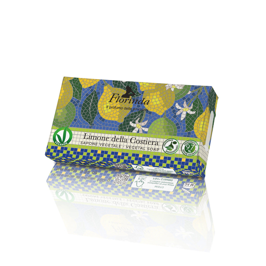 Florinda Mosaici Italiani Saponetta Vegetale Mani e Corpo Limone Della Costiera 100 gr