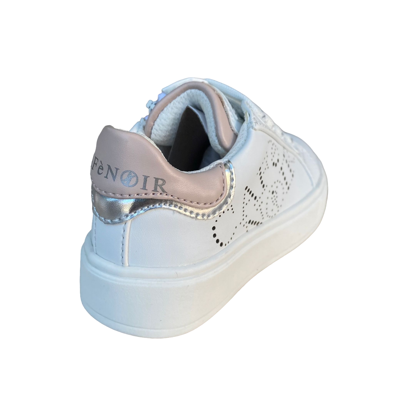 Cafè Noir Scarpe Bambina C-2401w Bianche | Laccio e Zip Laterale