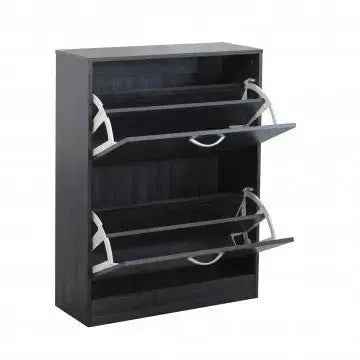 Scarpiera Sally Grigio Scuro: Legno, cm 60x24x80