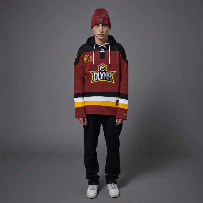Dolly Noire Felpa da uomo con cappuccio GOAT Classic Hockey Hoodie SW167-SU-01 Bordeaux