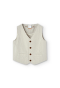Boboli gilet da bambino e ragazzo in lino 736141-7372 pietra