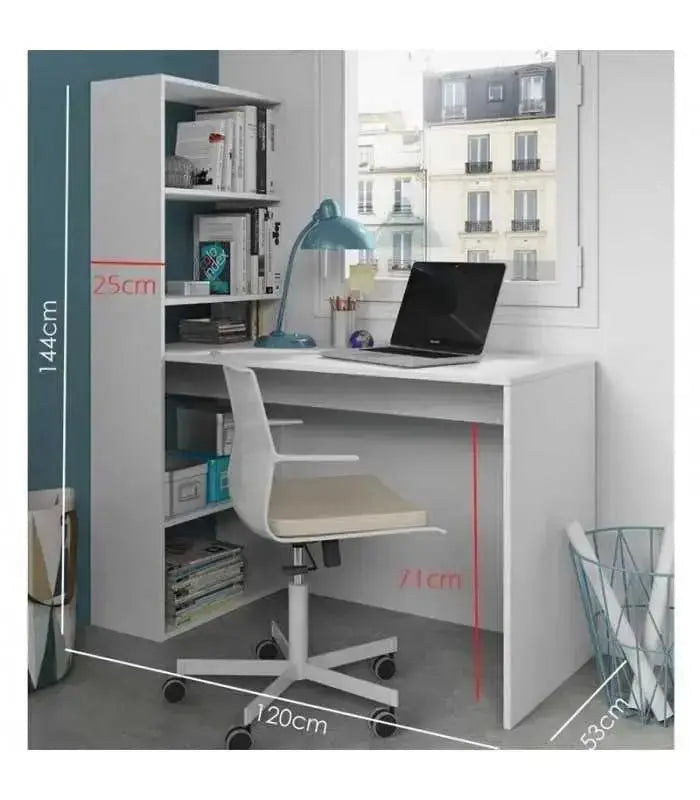 Scrivania Moderna con Scaffale Reversibile a 5 Scomparti - Design Funzionale