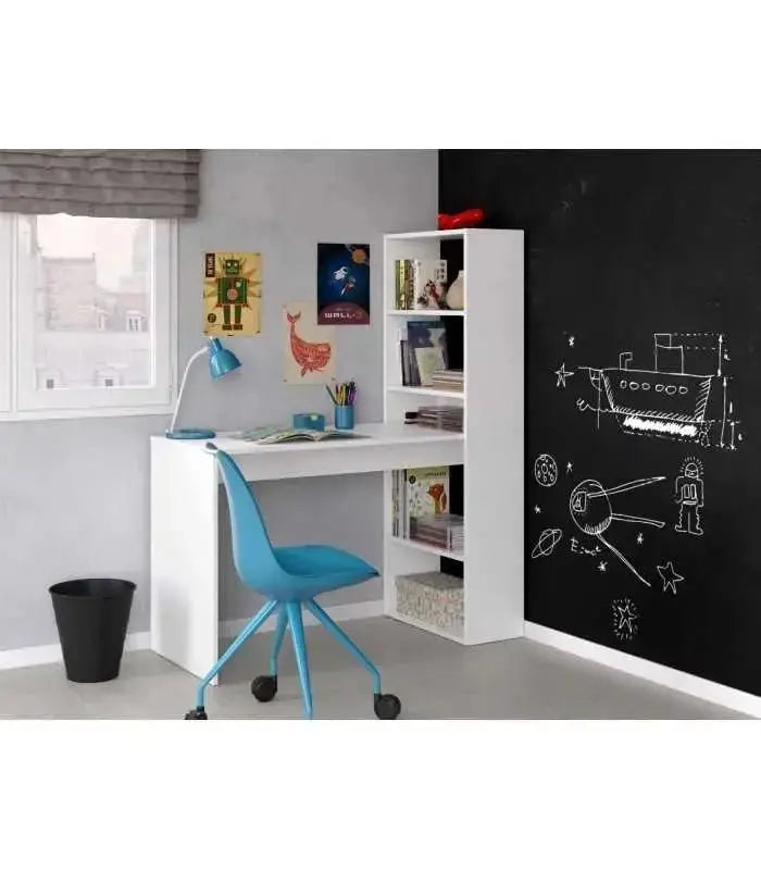 Scrivania Moderna con Scaffale Reversibile a 5 Scomparti - Design Funzionale