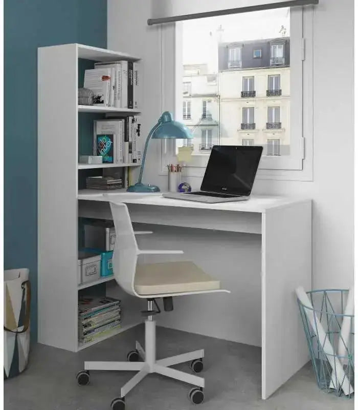 Scrivania Moderna con Scaffale Reversibile a 5 Scomparti - Design Funzionale