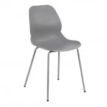 Sedia Stoccarda Grigia - cm 46x54x84h - Polipropilene e Gambe in Metallo