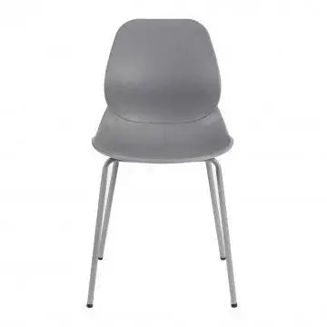 Sedia Stoccarda Grigia - cm 46x54x84h - Polipropilene e Gambe in Metallo