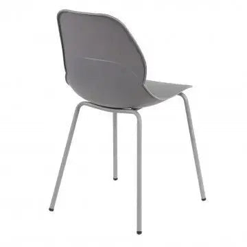 Sedia Stoccarda Grigia - cm 46x54x84h - Polipropilene e Gambe in Metallo