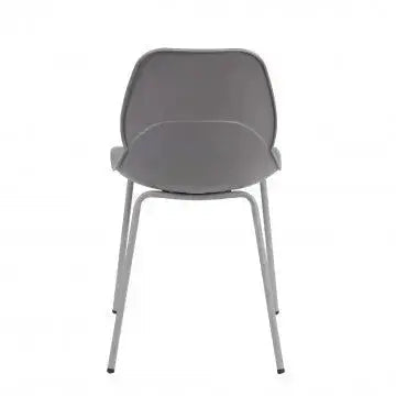 Sedia Stoccarda Grigia - cm 46x54x84h - Polipropilene e Gambe in Metallo