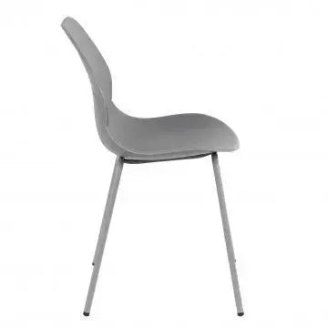 Sedia Stoccarda Grigia - cm 46x54x84h - Polipropilene e Gambe in Metallo