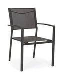 Sedia alluminio hilde con braccioli antracite