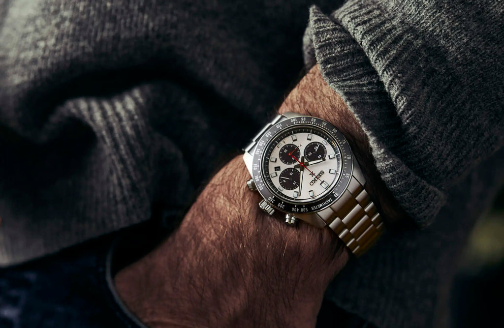 Seiko SSC911 Cronografo Solare Uomo Acciaio Quadrante Argento 41,4mm